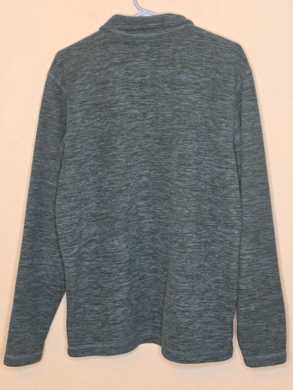 Eddie Bauer Quarter Zip Collared Men's Green & Blue Sweater, Size Medium - Picture 2 of 8
